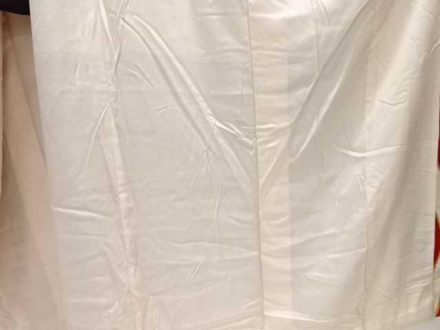  アンティーク　作家物　松竹梅に鶴模様刺繍掛下・中着セット